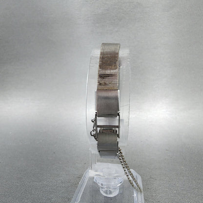 Seiko tank Watch Women 13mm Gray Dial Silver Tone Manual 15203570 Runs7