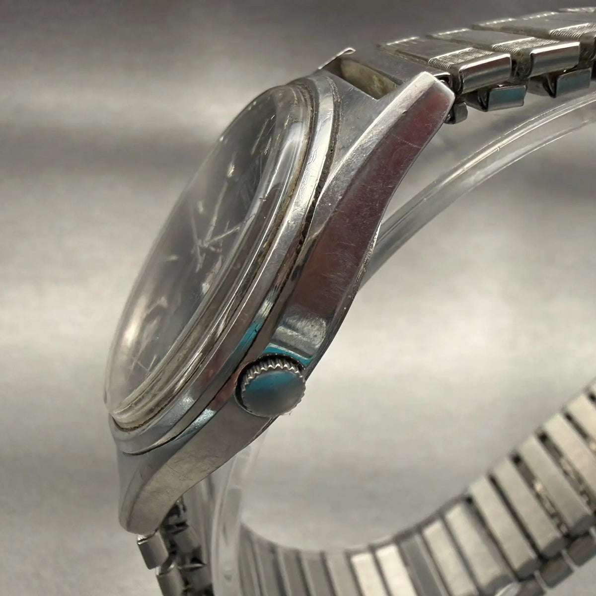 Seiko SQ Watch Men 35mm Black Dial Silver Tone Daydate Round 7123-8500 PARTS!!!!3