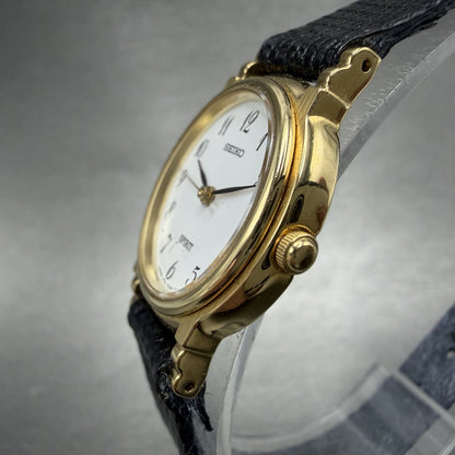Seiko Spirit Watch Women 22mm White Dial Gold Tone 1f21-5b50 New Battery2
