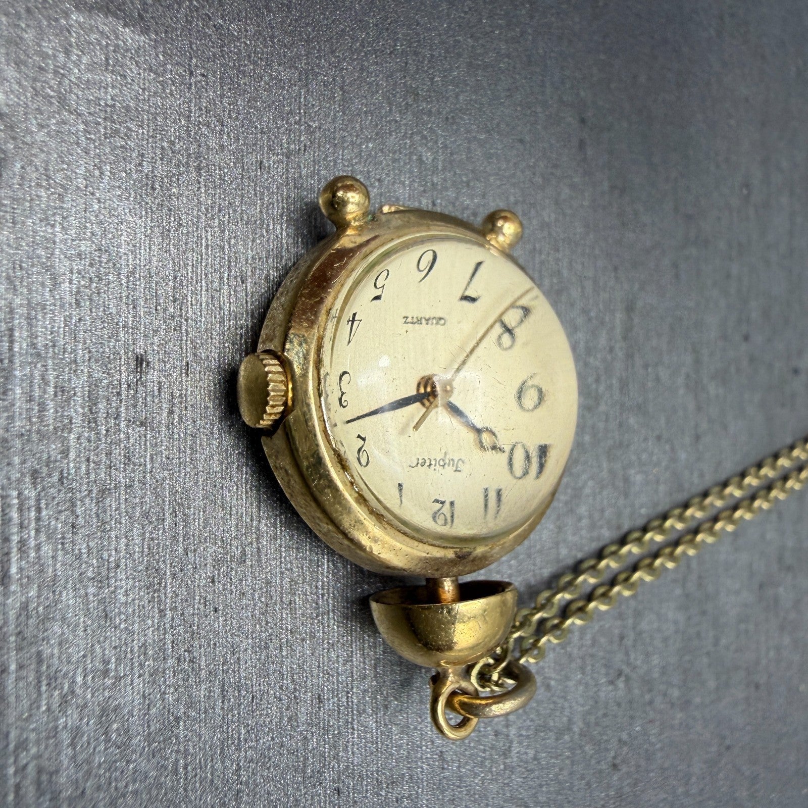 Orient Jupiter Necklace Watch Women 22mm Champagne Dial Gold Tone Round New Batt3