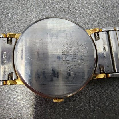 Seiko Arc Watch Men 30mm Champagne Dial Two Tone Round 5P30-6A70 PARTS