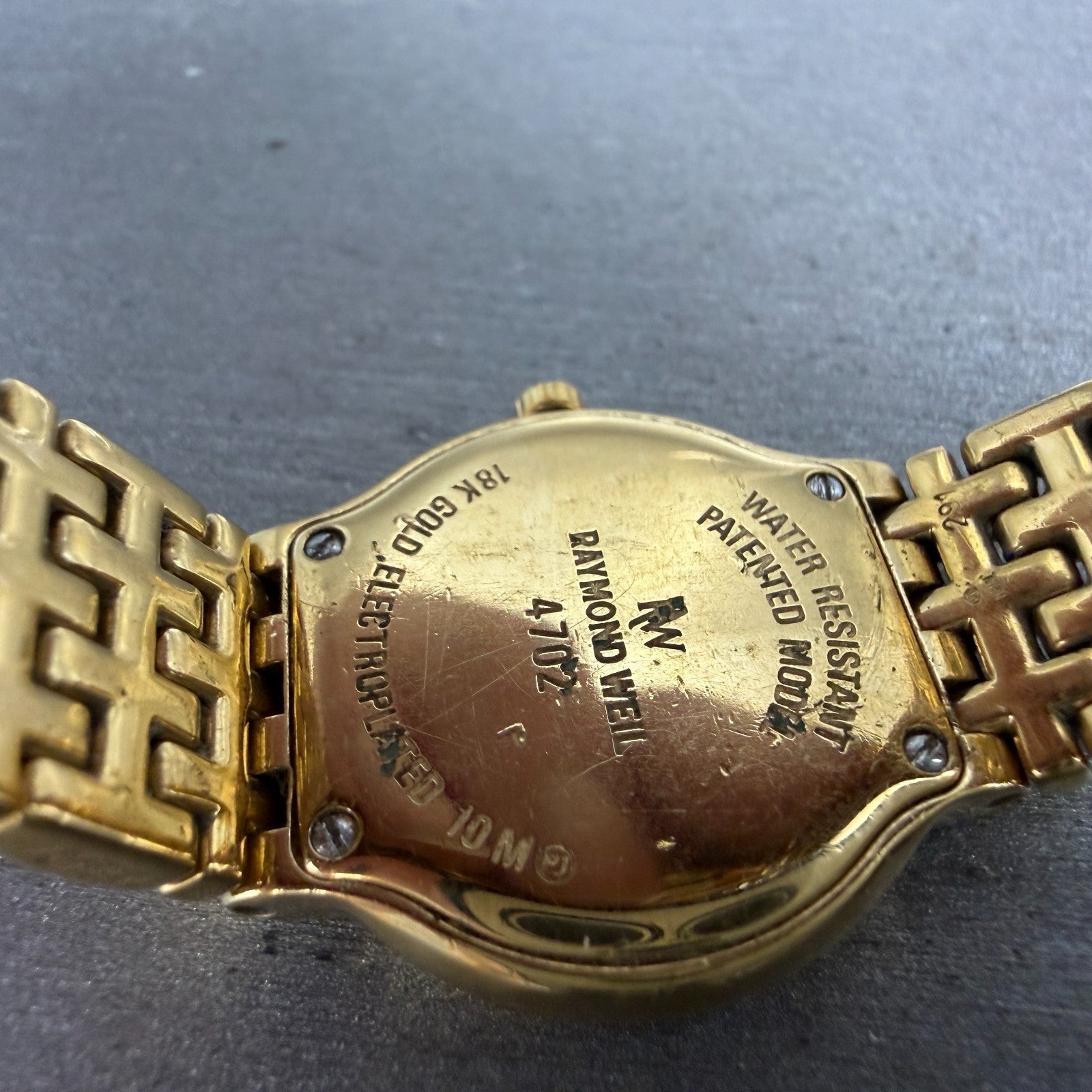 Raymond Weil Fidelio Watch Women 24mm White Dial Gold Plated Date 4702 PARTS10