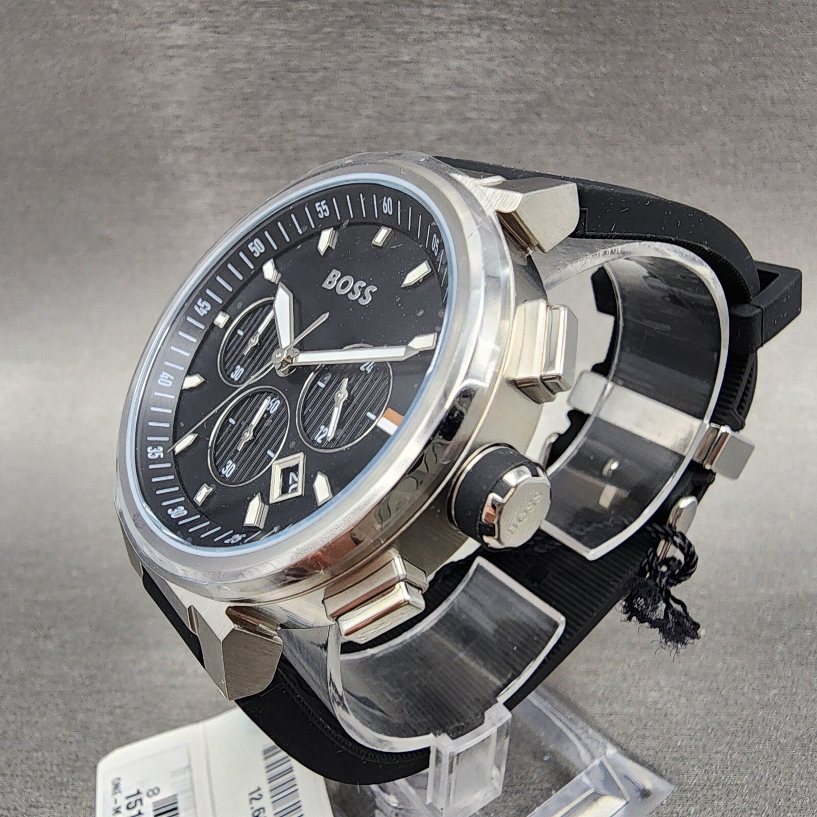 Hugo Boss Chronograph Watch Men 44mm Black Dial Steel Date Round 15139972