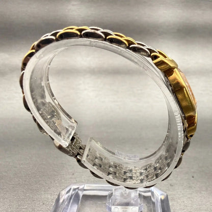 Seiko Watch Women 18mm White Dial Gold Tone Hexagon 4N00-6441 New Battery VTG8