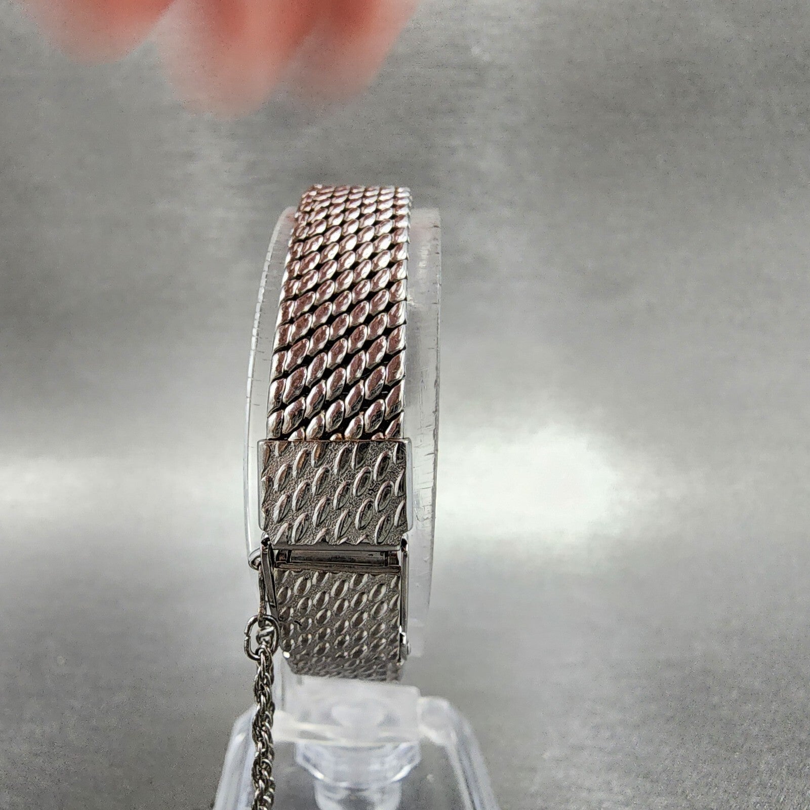 Seiko Exceline Tank Watch Women 18mm Silver Dial Silver Tone Rectangle New Batt7