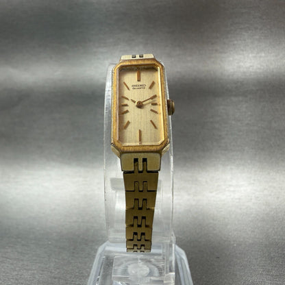 Seiko Watch Women 12mm Champagne Dial Gold Tone 1320-5029 New Battery Vintage 545