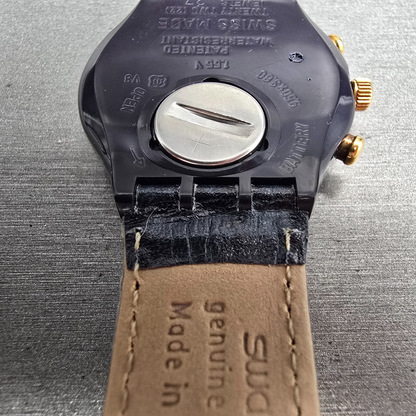 Swatch Chrono Timeless Zone Watch Men 37mm Silver Dial SCN104 New Battery NOS14