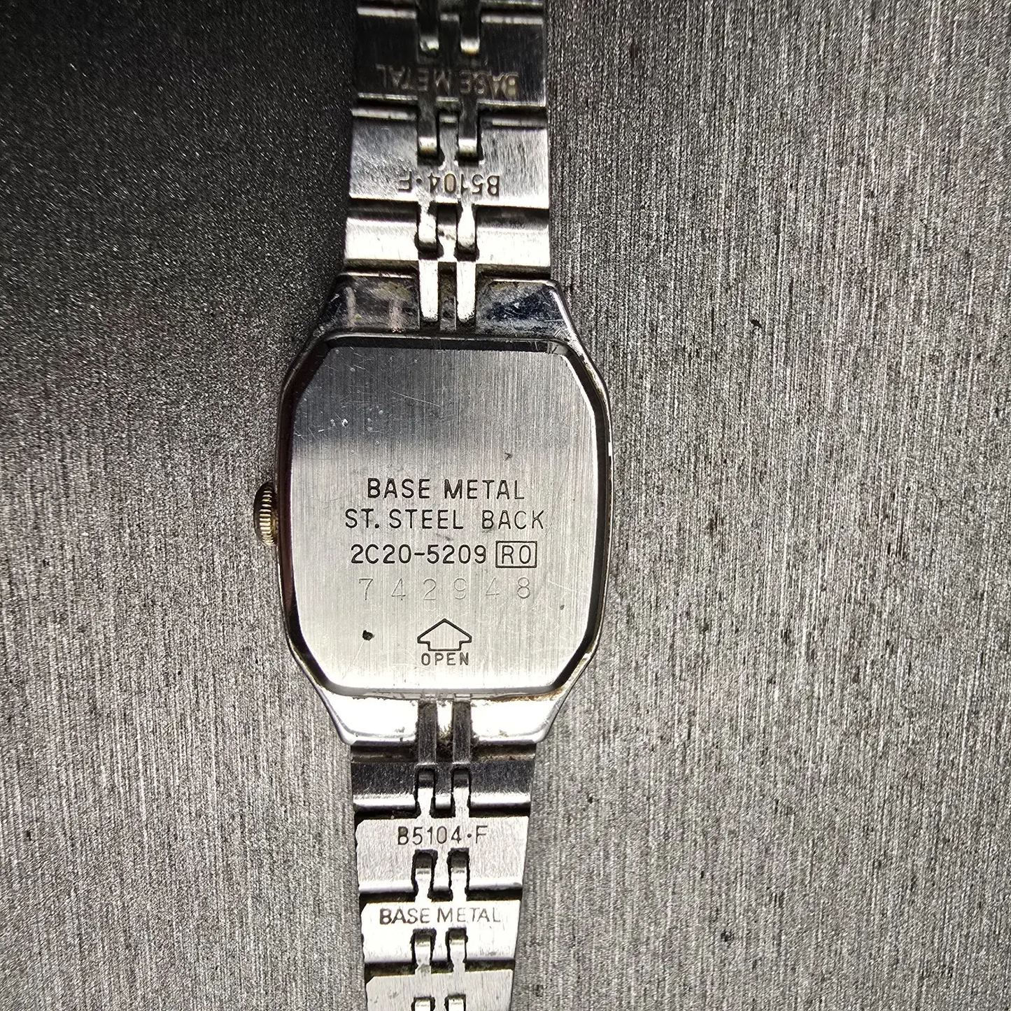 Seiko Watch Women 16mm Silver Dial Two Tone Rectangle 2C20-5209 New Battery VTG10