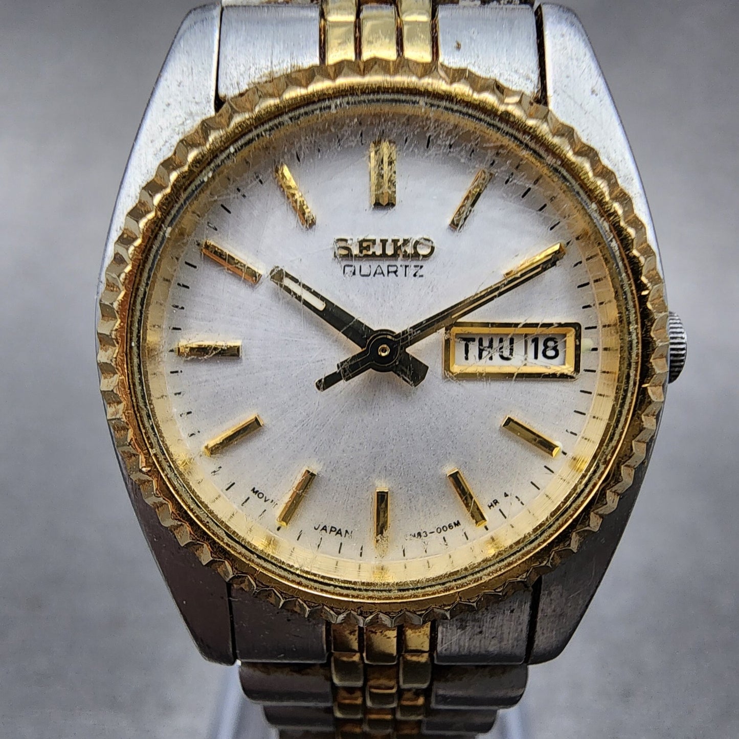 Seiko Watch Women 24mm Silver Dial Two Tone Daydate 7n830041 New Battery1