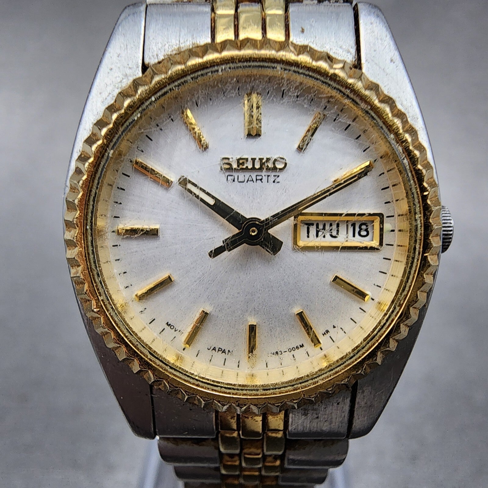 Seiko Watch Women 24mm Silver Dial Two Tone Daydate 7n830041 New Battery1