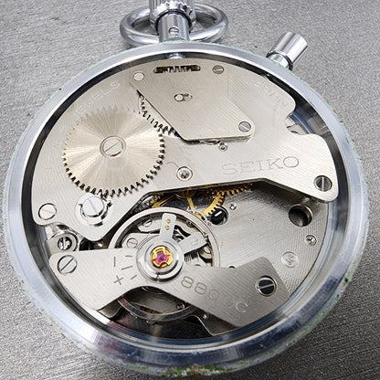 VTG Seiko Stopwatch 885021 Silver Tone White Dial Manual Wind Runs12
