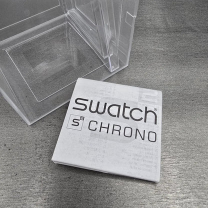 Swatch Dr. No Chronograph Watch Men 31mm Black Dial Black Tone Date SUEB400 NOS10