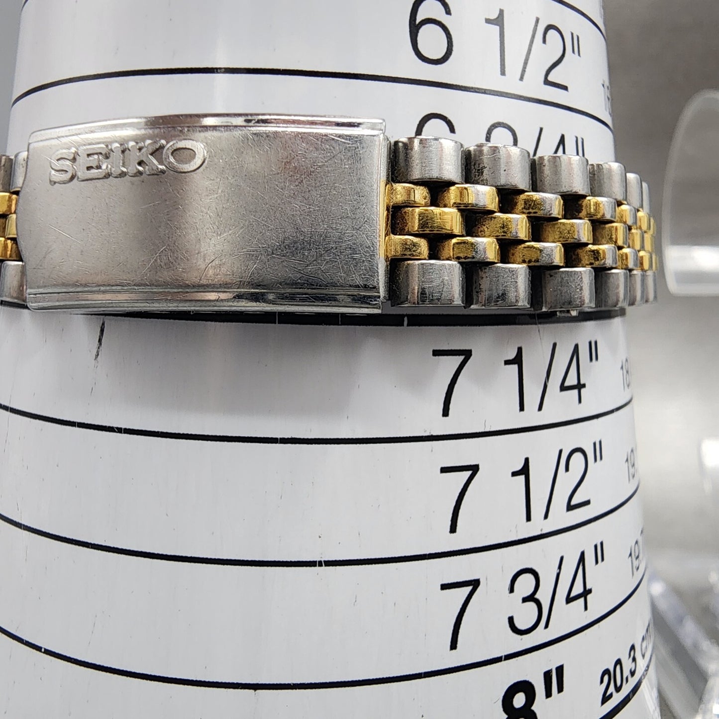 Seiko Watch Women 24mm Gold Dial Two Tone Daydate Round 7n830049 New Battery11