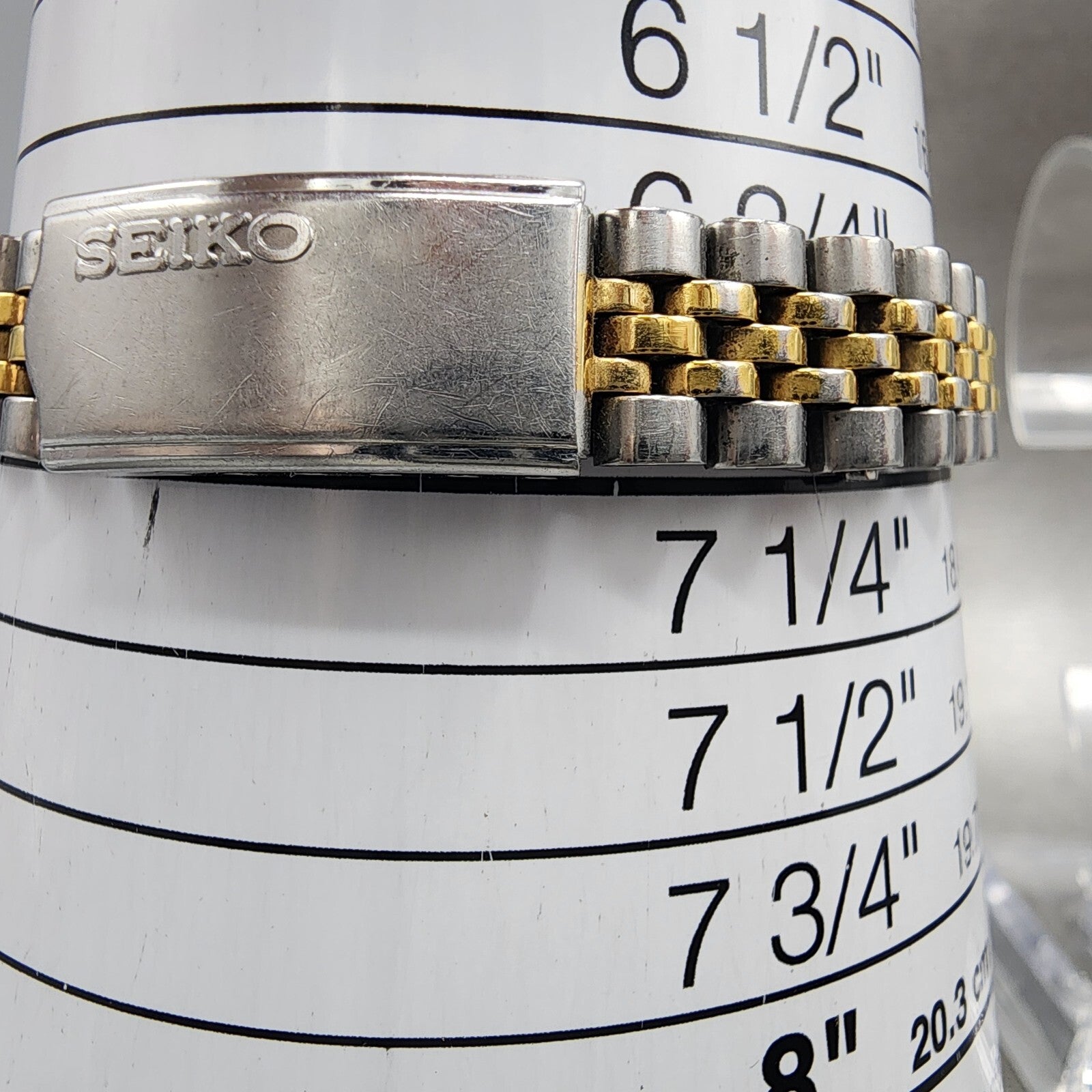 Seiko Watch Women 24mm Gold Dial Two Tone Daydate Round 7n830049 New Battery11
