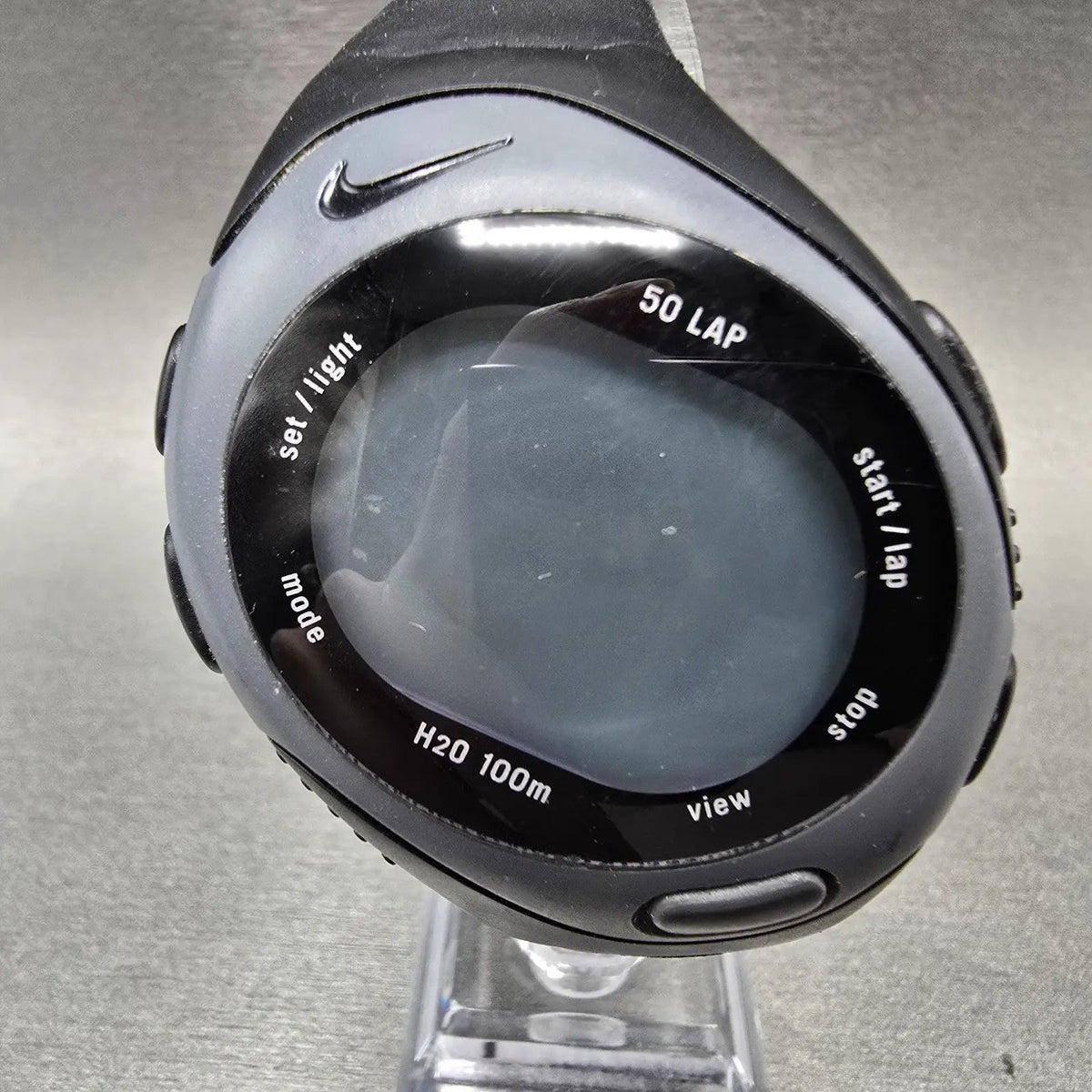 Nike Triax Speed 50 Bowerman Watch Men 45mm Black Gray Digital Alarm ChronoPARTS0