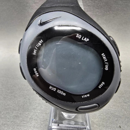 Nike Triax Speed 50 Bowerman Watch Men 45mm Black Gray Digital Alarm ChronoPARTS0
