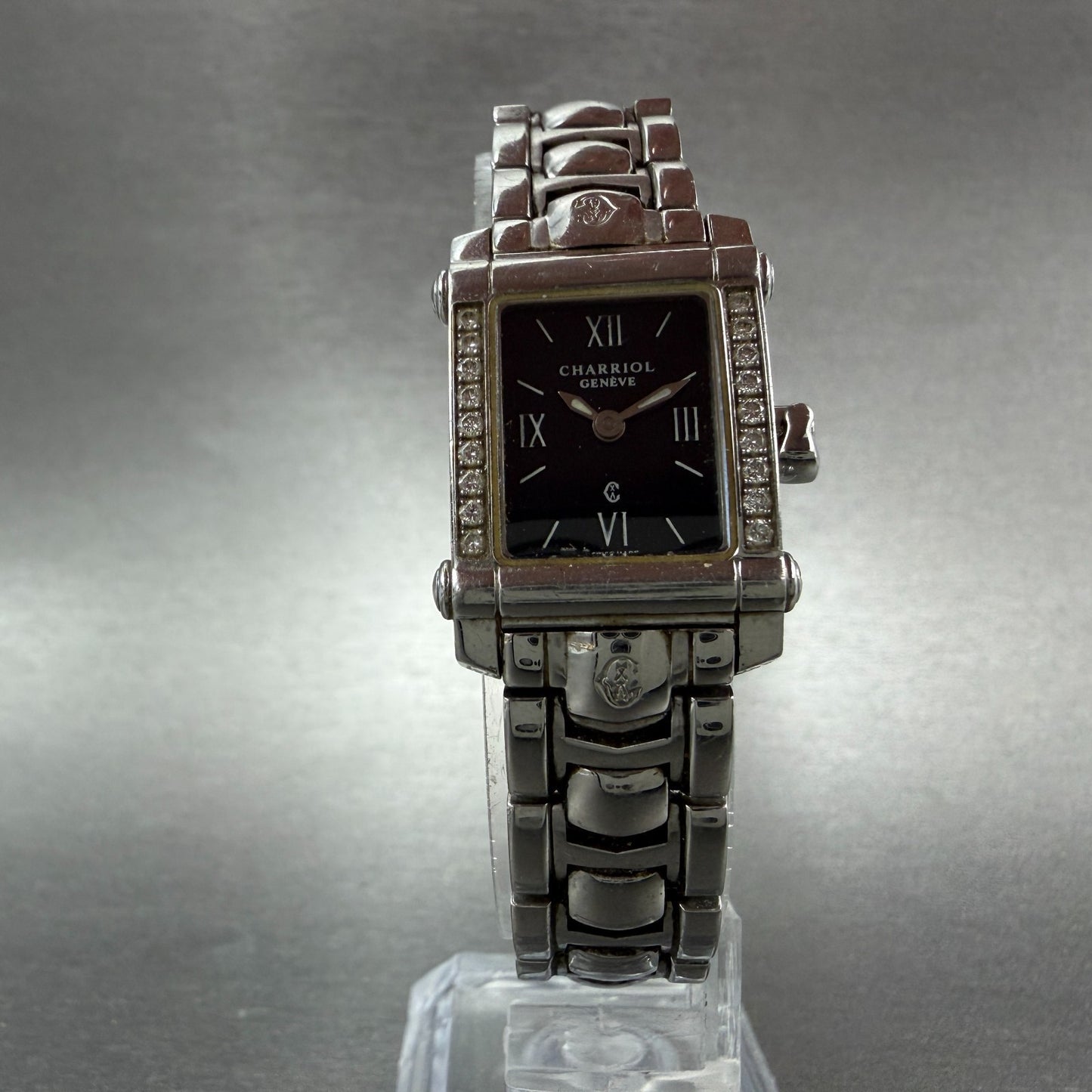 Philippe Charriol Colvmbvs Watch Women 20mm Black Dial Steel Diamond Bezel Works5