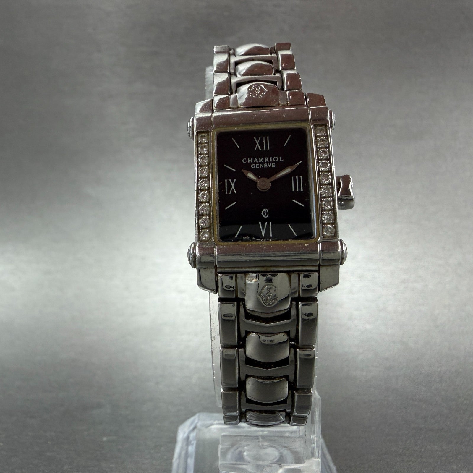 Philippe Charriol Colvmbvs Watch Women 20mm Black Dial Steel Diamond Bezel Works5
