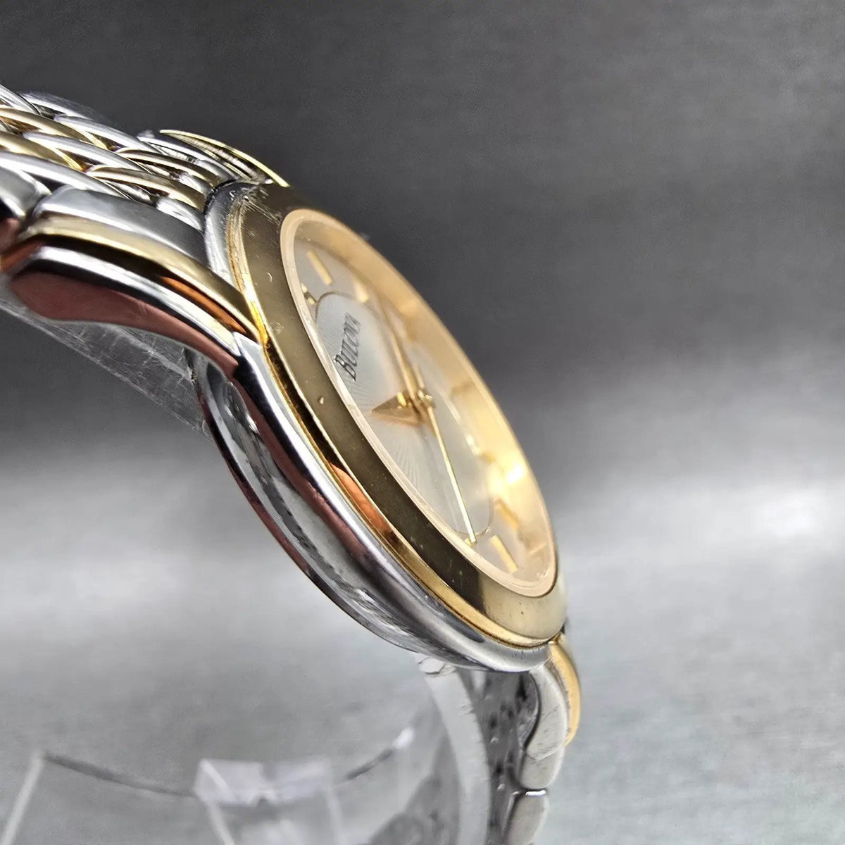 Bulova Watch Women 27mm Silver Dial Two Tone Round 98V29 New Battery3