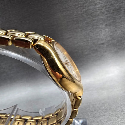 Seiko SQ Watch Women 25mm White Dial Gold Tone Date Round 7N82-0301 New Battery3