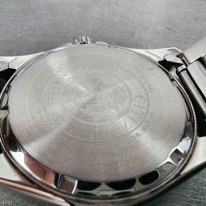 Citizen EcoDrive Watch Men 43mm Black Dial Silver Tone Date J810R006961 Runs11