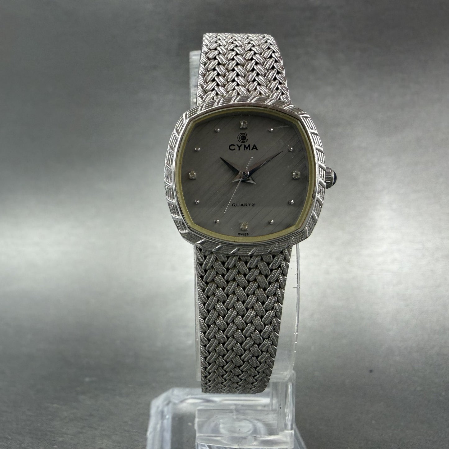 Cyma Watch Women 22mm Silver Dial Silver Tone Rectangle 616SP Mesh New Battery5