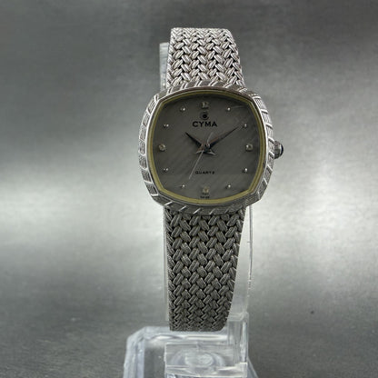 Cyma Watch Women 22mm Silver Dial Silver Tone Rectangle 616SP Mesh New Battery5