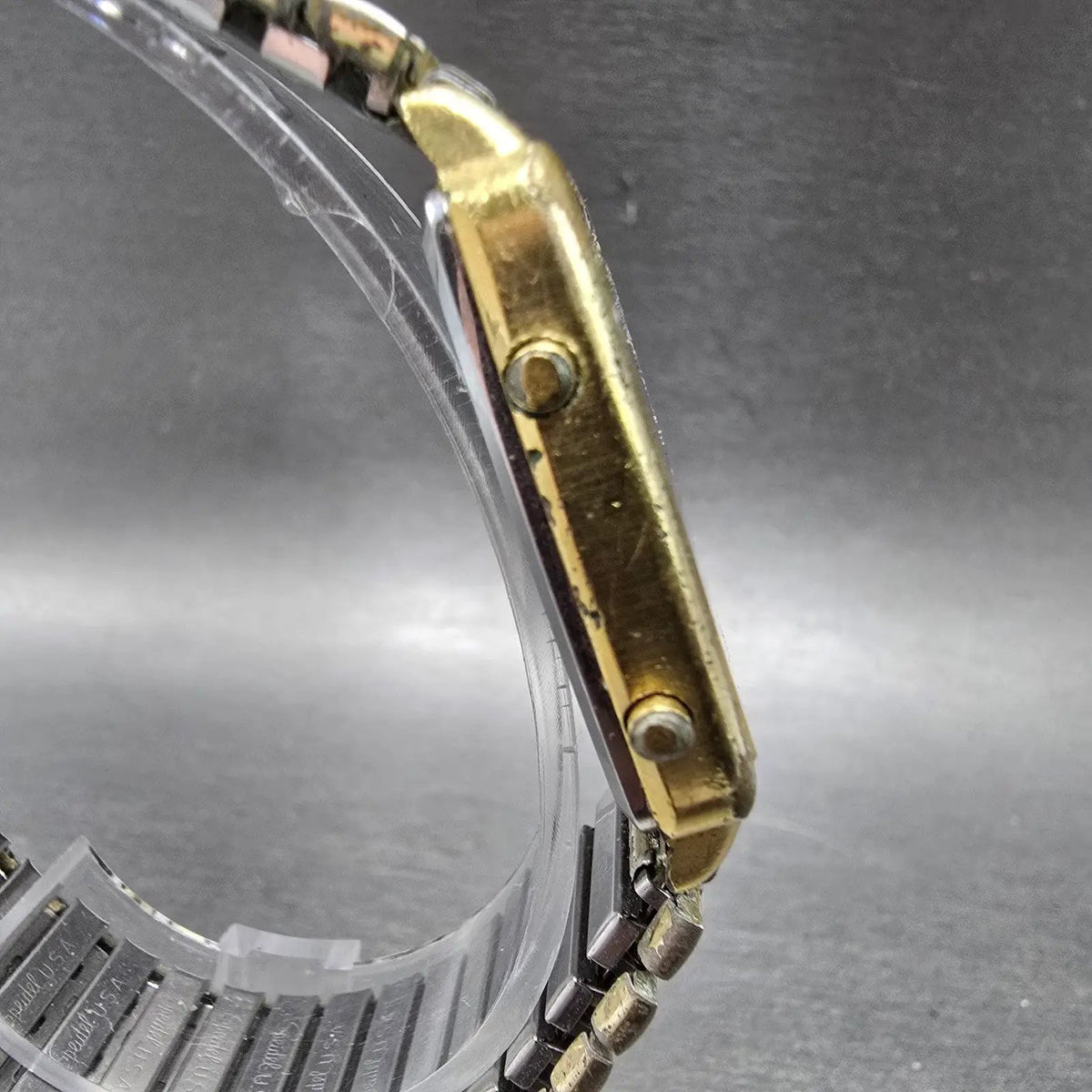 Seiko Analog Digital Watch Men 28mm Black Dial Gold H249 Movement H249-5020 PART4