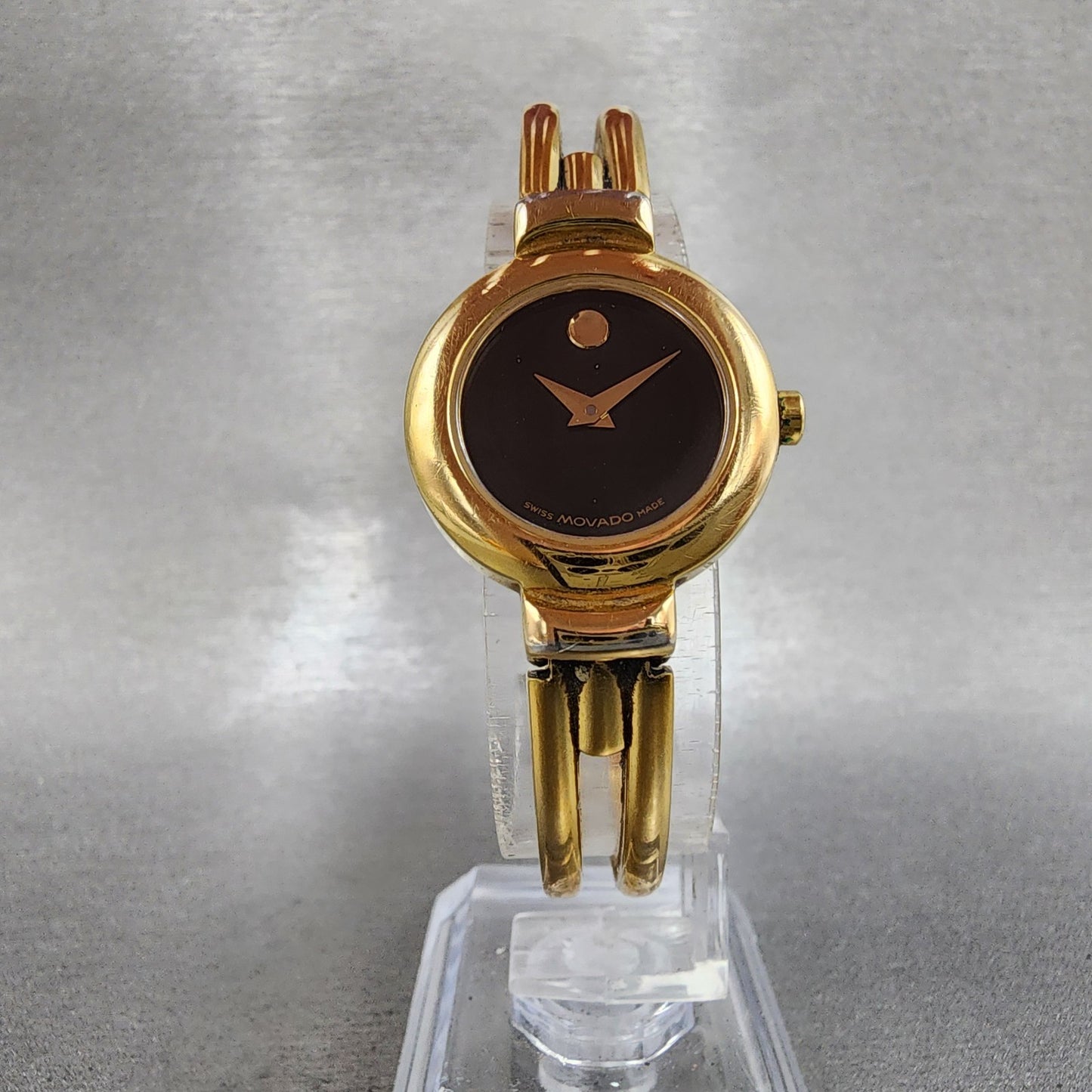 Movado Harmony Watch Women 23mm Black Dial Gold Tone 88.A1.809.A New Battery6