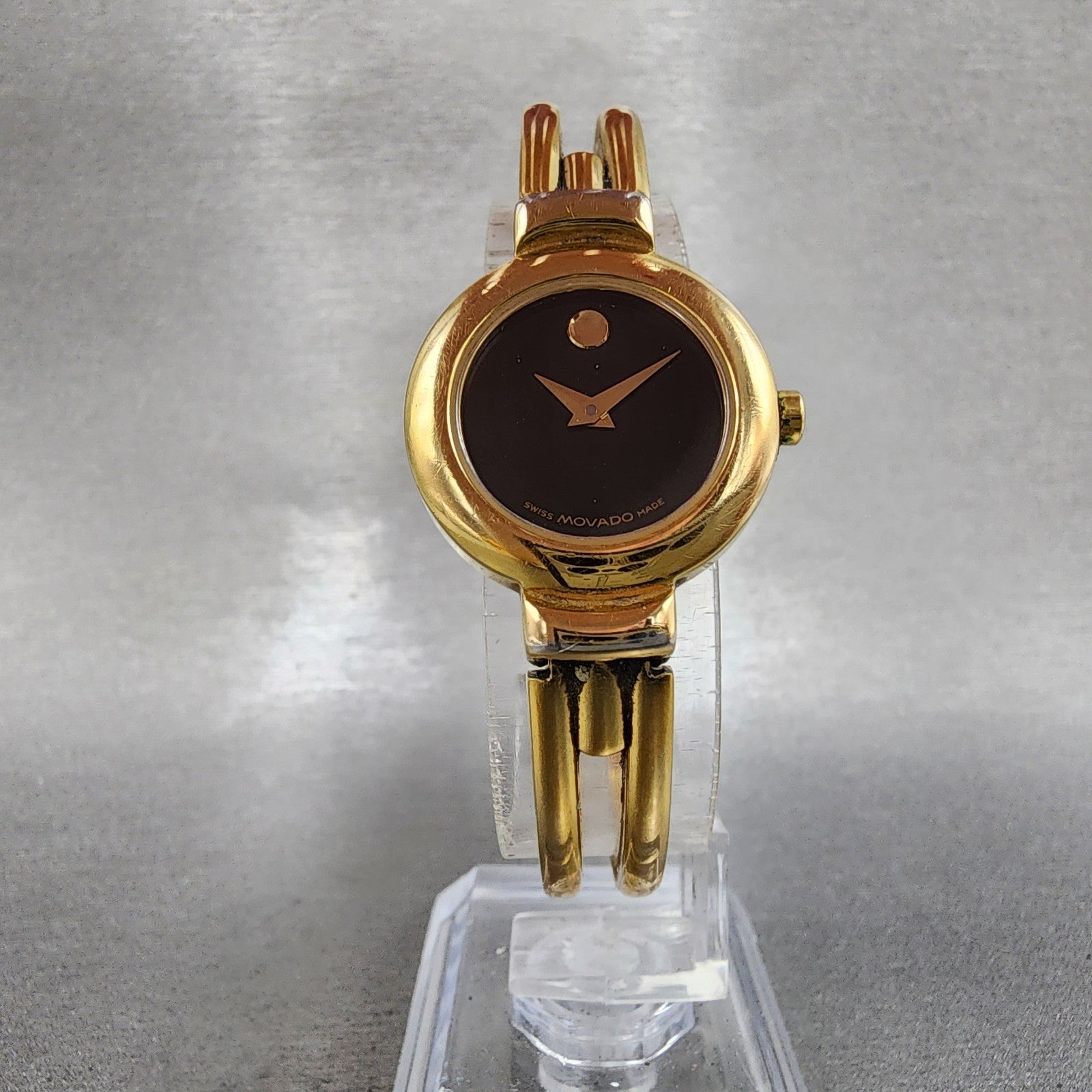 Movado Harmony Watch Women 23mm Black Dial Gold Tone 88.A1.809.A New Battery6