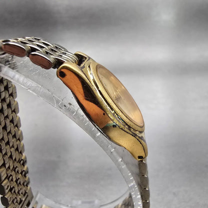 Seiko Watch Women 17mm Gold Dial Gold Tone Oval 1N01-5E60 New Battery Vintage3