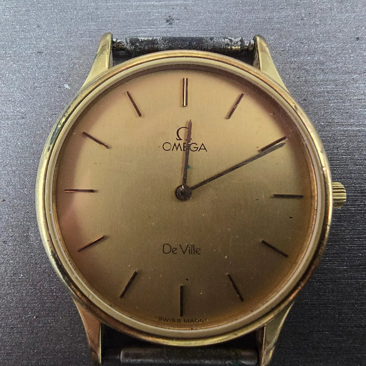 Omega De Ville Watch Men 32mm Gold Dial Gold Tone 195.0039 PARTS  Vintage2