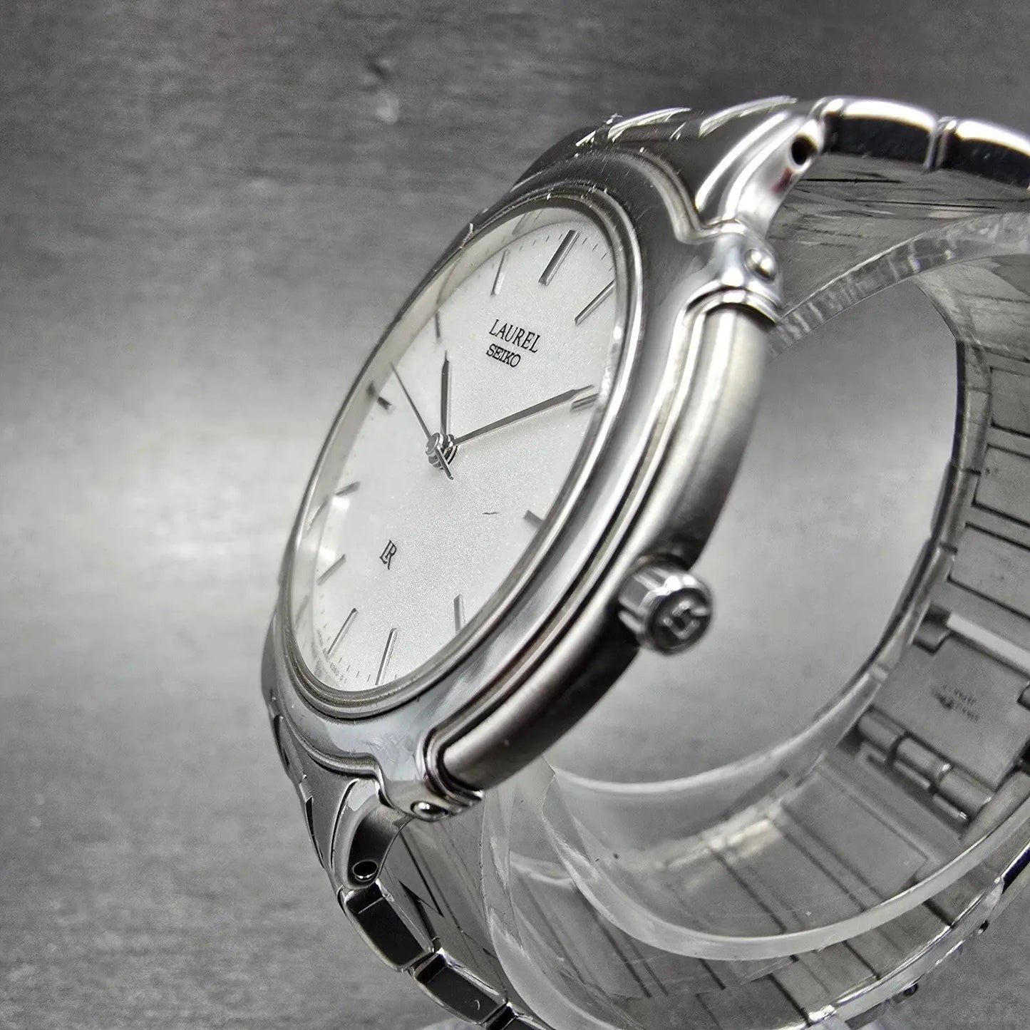 Seiko Laurel Watch Men 34mm White Dial Silver Tone Round 8N41-6240 New Battery2