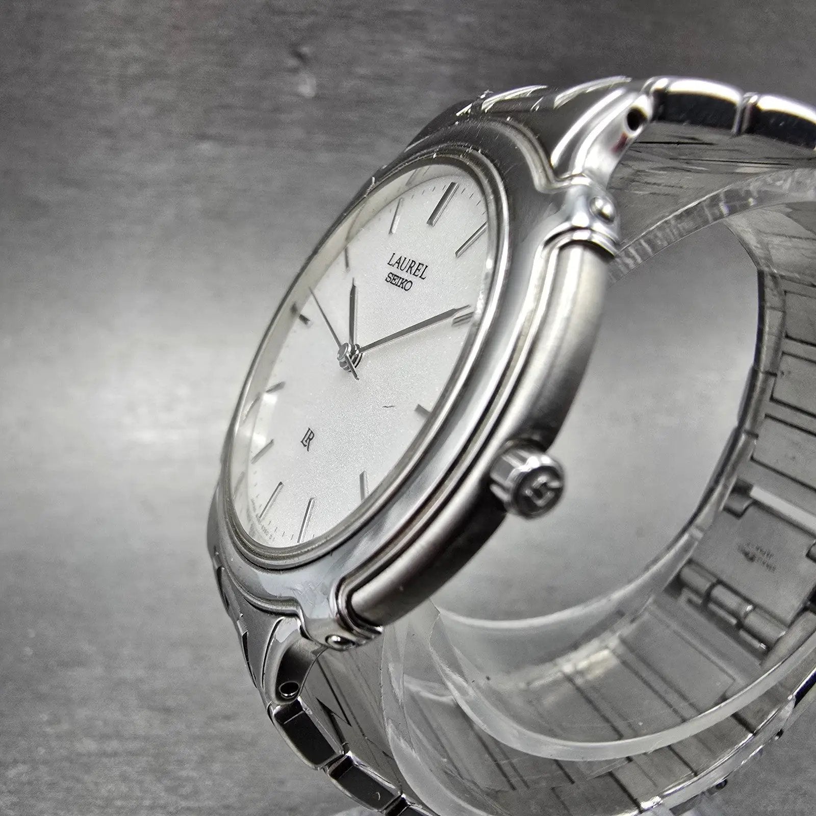 Seiko Laurel Watch Men 34mm White Dial Silver Tone Round 8N41-6240 New Battery2