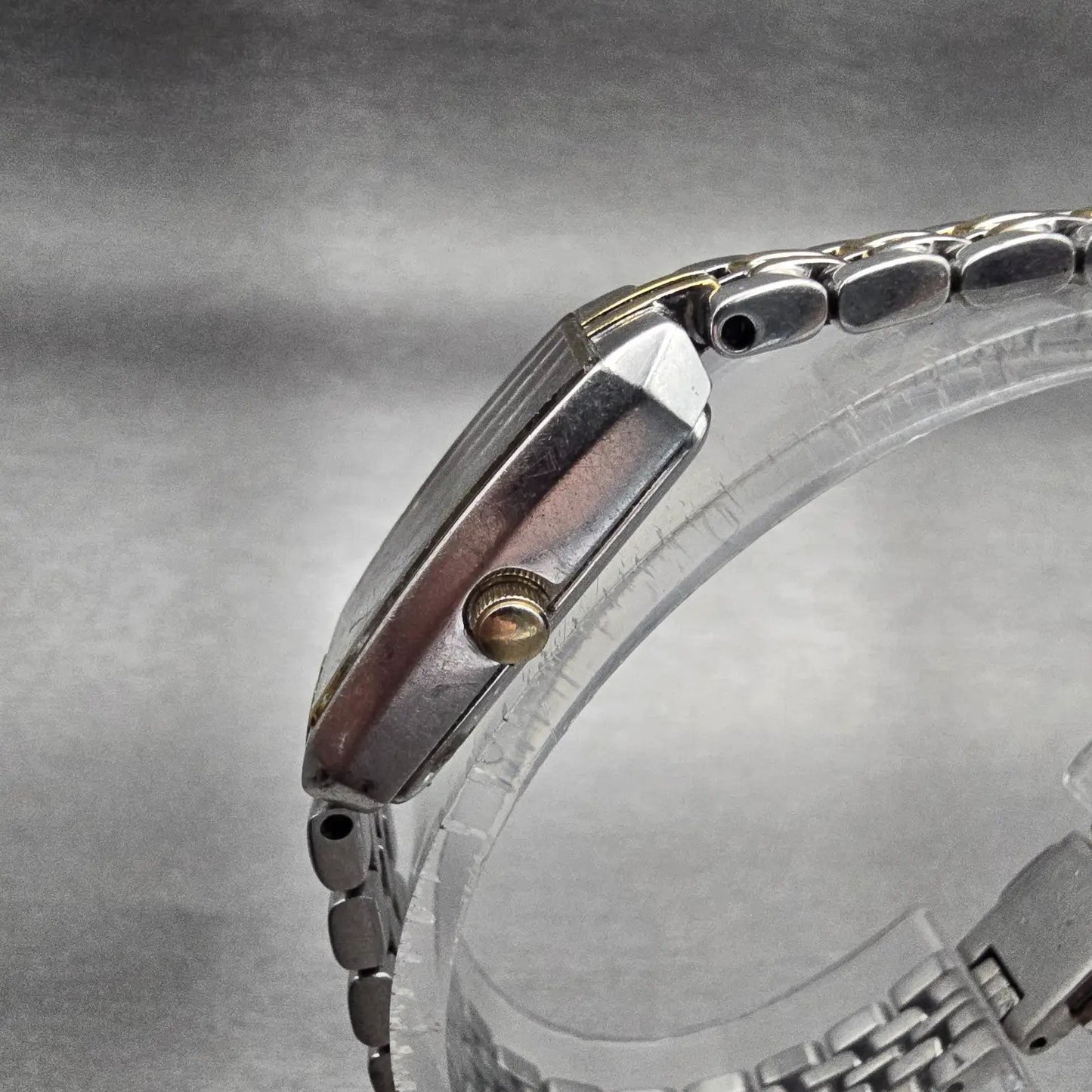 Citizen Eco-Drive Tank Watch Women 14mm MOP Dial Two Tone Rectangle G620-S0614822