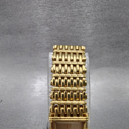 Seiko Tank Watch Women 12mm Champagne Dial Gold Tone 2e205079 New Battery4