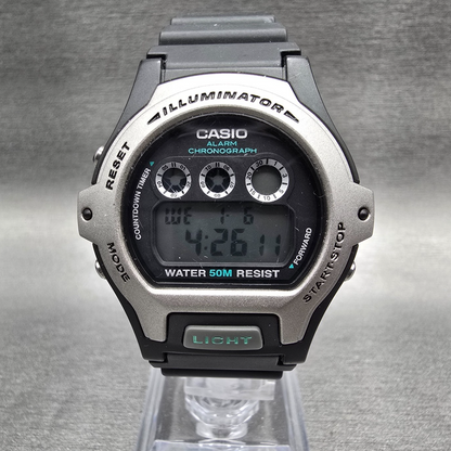 Casio Illuminator LW-202H Watch Women 39mm Black Silver Chono Alarm New Battery0