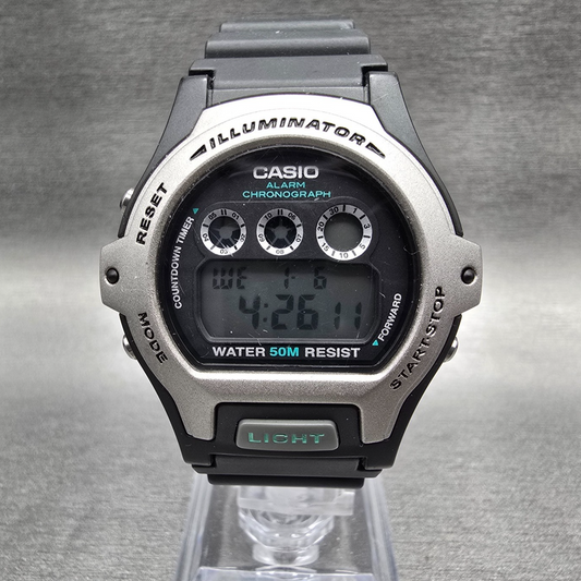 Casio Illuminator LW-202H Watch Women 39mm Black Silver Chono Alarm New Battery0