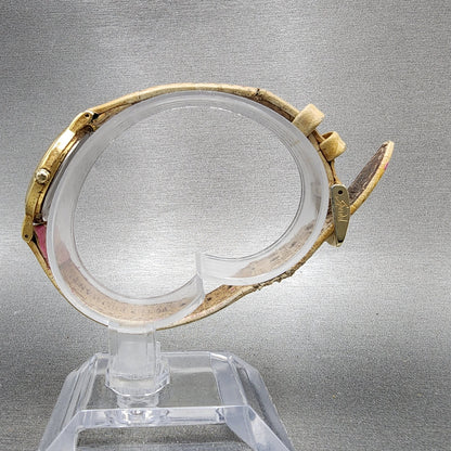 Seiko Watch Women 26mm Gold Floral Dial Gold Tone Round 1n000d59 New Battery6