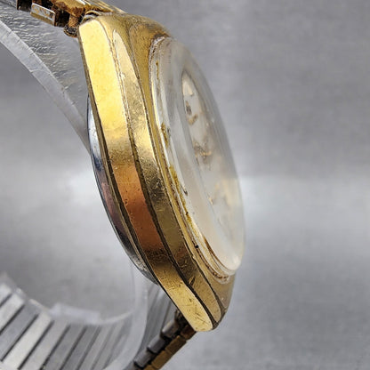 Hamilton Watch Men 37mm White Dial Gold Tone Daydate Round 70900614 New Battery3