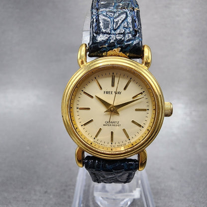 Citizen Freeway Watch Women 24mm Cream Dial Gold Tone Round New Battery VTG0