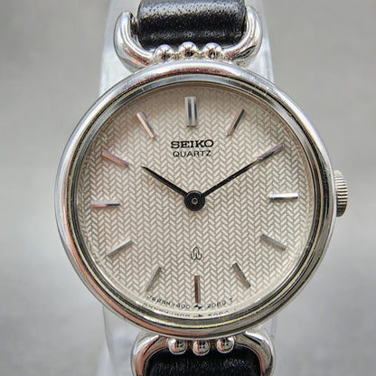 Seiko Watch Women 20mm Silver Dial Silver Tone Round 14000500 New Battery1