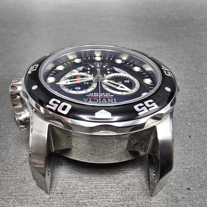 Invicta Pro Diver Chronograph Watch Men 48mm Black Dial Silver Tone 6977 New Bat6