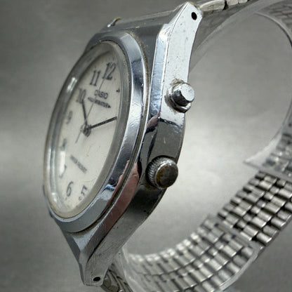 Casio Illuminator MQ-405 Watch Men 35mm White Dial Silver Tone READ! New Battery2