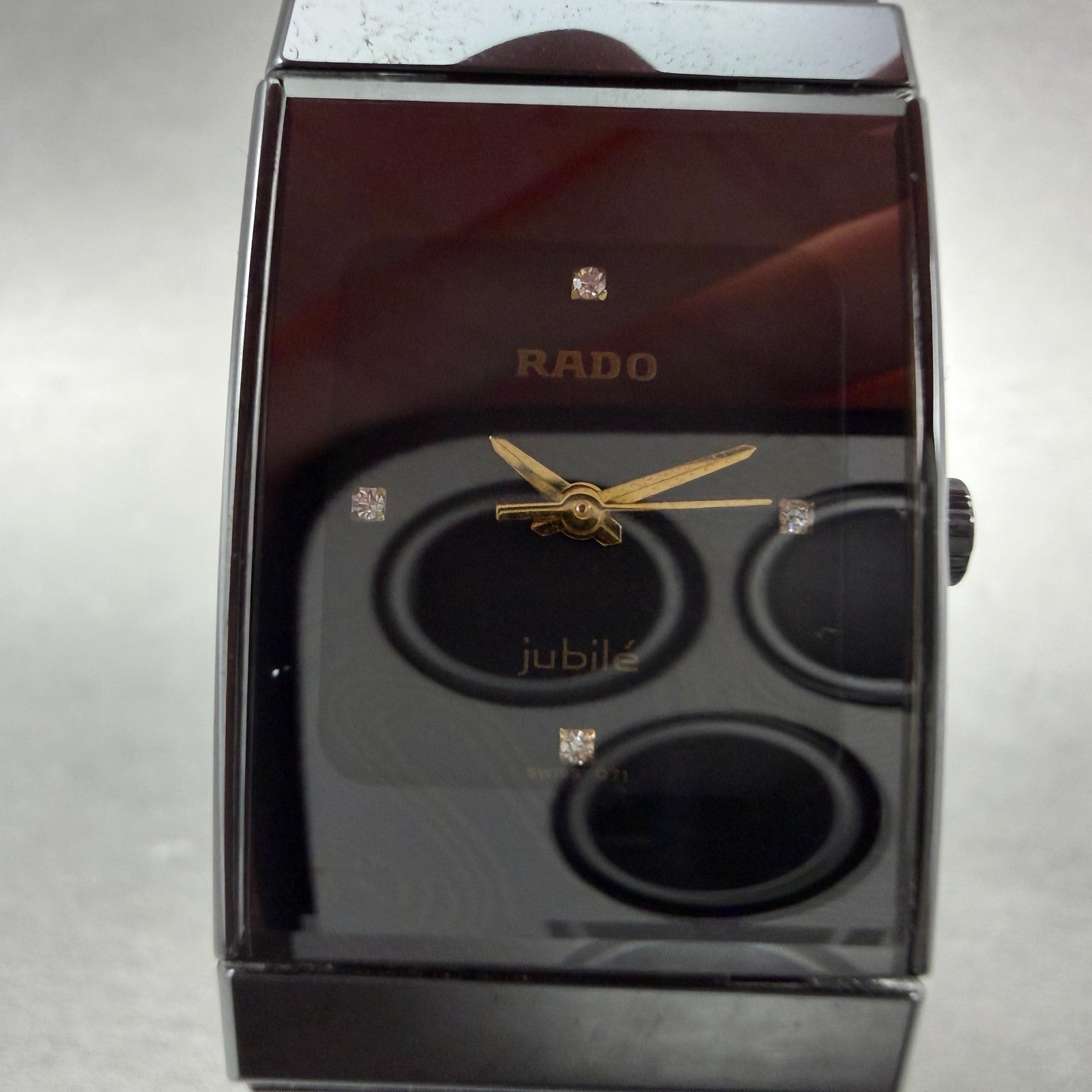 Rado Diastar Watch Women 21mm Black Dial Black Ceramic 205.0296.3 New Battery1