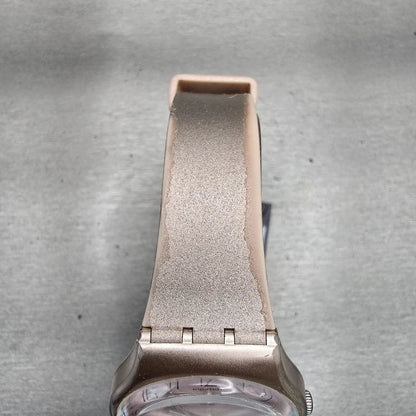 Swatch PINKBAYA Watch Women Pink Dial Pink Case Date Round GP403 New Battery4