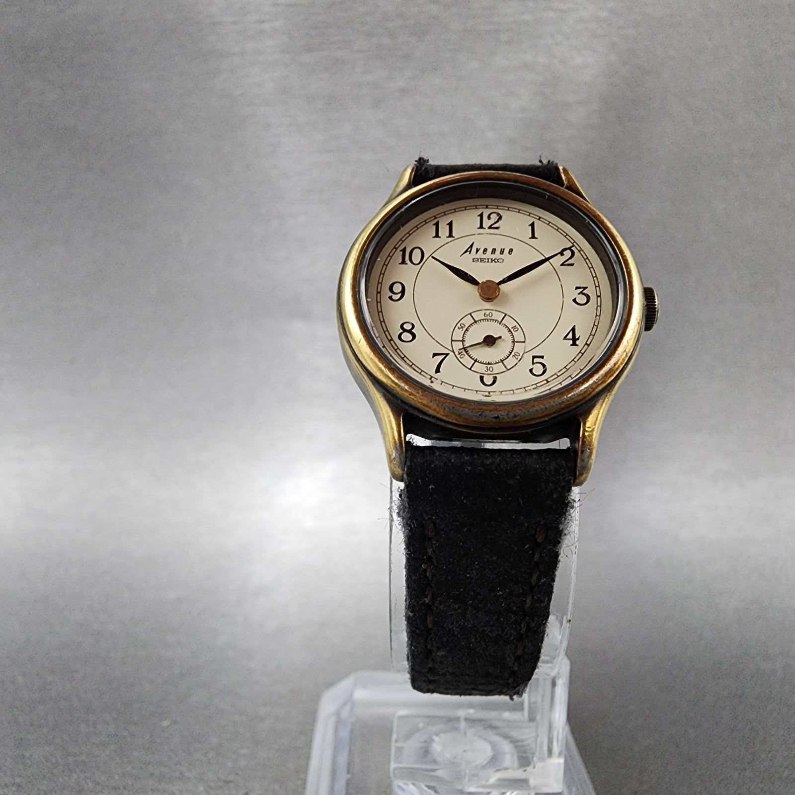 Seiko Avenue Watch Women 24mm White Dial Bronze Tone 2g380160 New Battery5