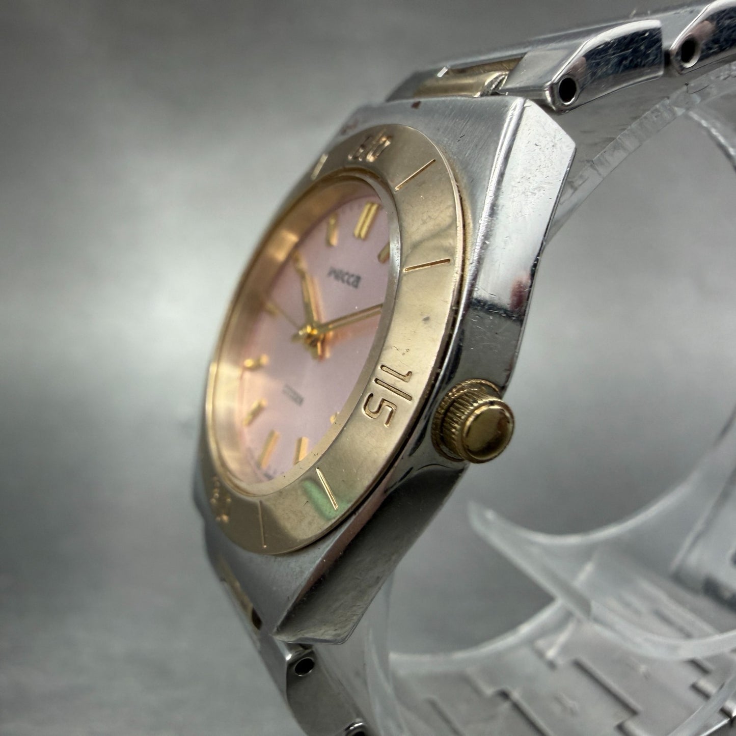 Citizen Wicca Watch Women 26mm Pink Dial Two Tone Round 1032-L20778 New Battery2