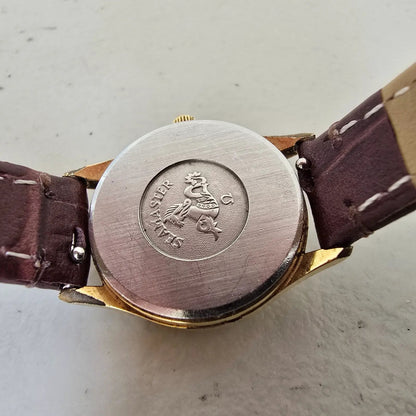 Omega Seamaster Watch Women 23mm Gold Dial Gold Tone Date Round 1380 New Battery10