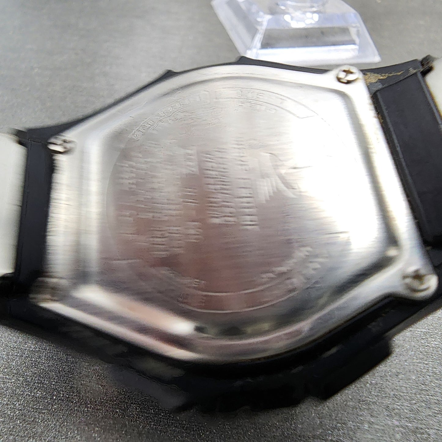 Casio Wave Ceptor Watch Men 42mm Black Dial Silver Tone Analog Digital Solar AB19